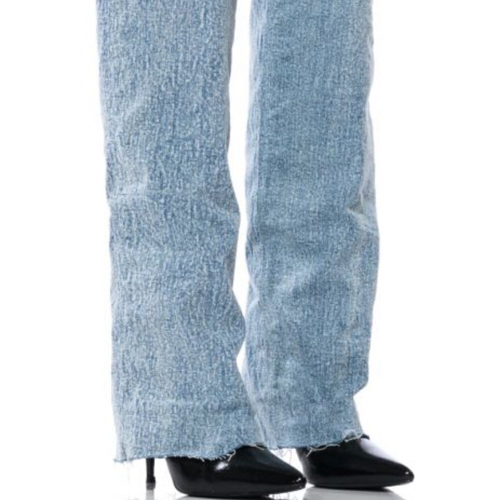 AZALEA WANG "STONE COLD"  FOLD OVER DENIM STILETTO BOOT (BRAND NEW !!!!!!